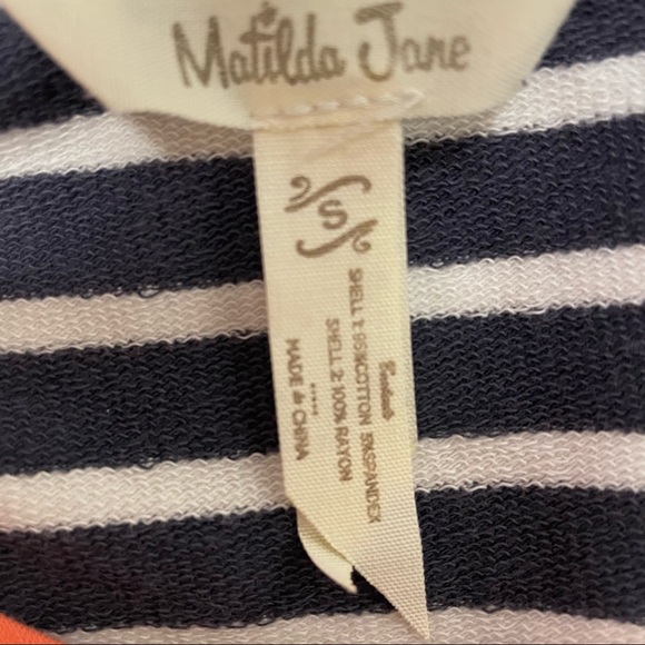 Matilda Jane Winsome Dress, navy white stripes - Picture 4 of 12